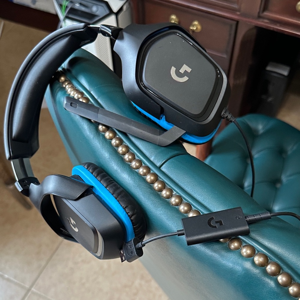 Logitech Black and Blue Wired Headset